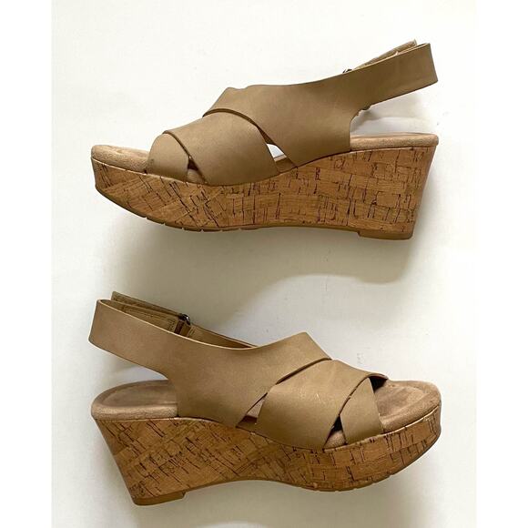 Chinese Laundry 3" Platform Cork Heels Tan Size 7 - Picture 6 of 9